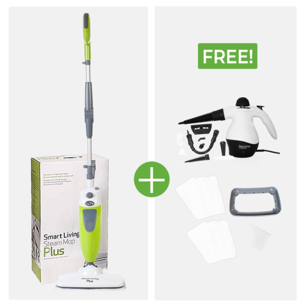 Smart Living Steam Mop + FREE Steam Jr & 6 FREE Extra Pads
