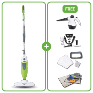 Smart Living Steam Mop + FREE Steam Jr + CARBON Tuff Cleaning Cloths Set